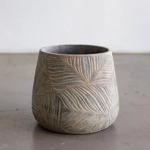 Beige Maple Leaf Indoor/Outdoor Modern Pot