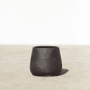 Black Maple Leaf Modern Outdoor Pot