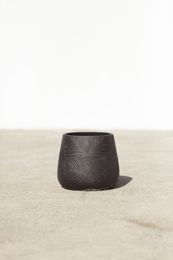Black Maple Leaf Modern Outdoor Pot